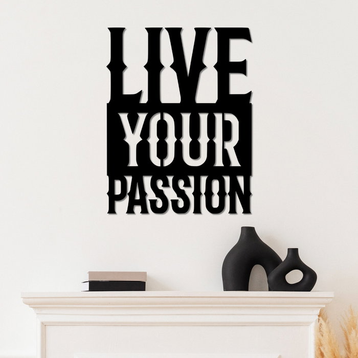 Wallity Live Your Passion Escultura de Pared Metálica Negra Wallity Live Your Passion Escultura de Pared Metálica Negra